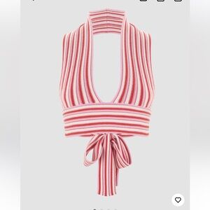 Striped Pink and Red Crop Top